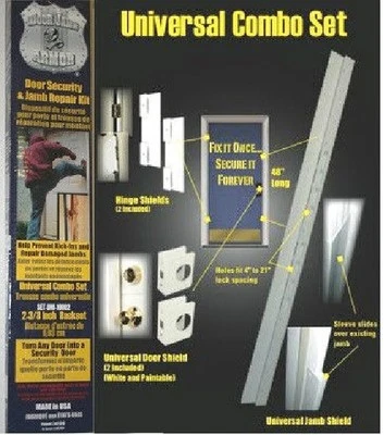 Kit de reparación de jamba de seguridad para puertas ARMOR evitar robos bisagra protectores de puertas 2-3/8" Foto 1 de 2
