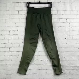Victoria's Secret PINK Leggings Strong Activewear XS Seamless Ribbed Ombre Green - Picture 1 of 8