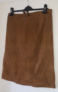 Suedecraft Brown Suede Lined Pencil Skirt Vintage Tan 60s 70s Retro Leather - Picture 1 of 7