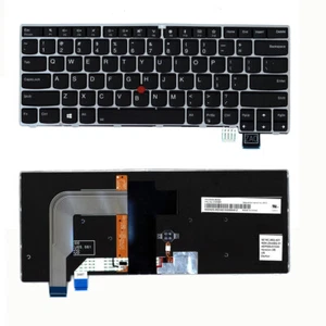 01EN887 FOR Lenovo T470S S2 2nd 13 2nd US English Backlit Keyboard Silver Frame - Picture 1 of 5