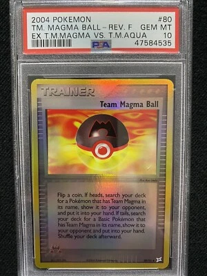 EX Team Magma Vs. Team Aqua Team Magma Ball Reverse Foil 80/95 PSA 10 Gem Mint - Image 1 of 2