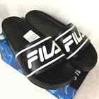 Fila Sleek Slide ST Sandals Unisex Kids Size 7 Black White NEW with Tags & Box
