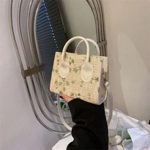 Flower Summer Beach Bag Zipper Crossbody Bag Casual Shoulder Bag - Picture 1 of 14