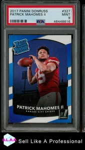 PATRICK MAHOMES II PANINI DONRUSS 2017 RATED ROOKIE 327 PSA 9 - Picture 1 of 2