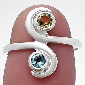 Anillo Natural Multi Turmalina Plata de Ley 925 s.7 Joyería R-1230 - Imagen 1 de 5