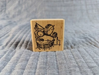 Sello Vintage Francisco Sello de Goma - Juego de Batería Diseño de Música de Percusión (1993) Foto 1 de 3