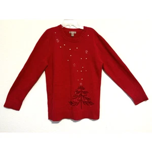 VTG White Stag Red Christmas Ugly Sweater Oversized Small Festive Holiday - Picture 1 of 8
