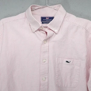Vineyard Vines Hemd Herren Large Rosa Weiß Streifen Slim Fit Tucker Button Down - Bild 1 von 10