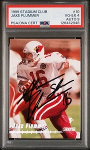 1999 Stadium Club Jake Plummer #10 signierte Karte PSA/DNA Autogramm 9 und 4 VG-EX - Bild 1 von 2