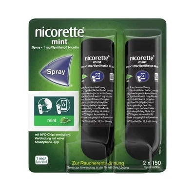Nicorette Mint Spray 1mg NFC 2 St aufhören rauchen Raucherentwöhnung Mundspray - Bild 1 von 4