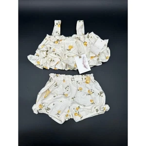 Jessica Simpson Baby Girls Lemon Print Ruffle Tank Top and Bloomer Set 12M - Picture 1 of 4