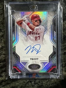 2025 Topps Tier One Mike Trout Prime Performers On Card Auto /5 SP - Picture 1 of 4