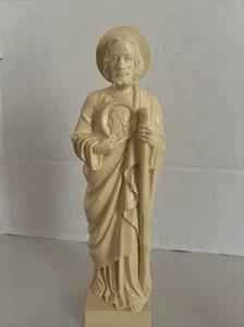 St. Jude religiöse Statue beige Kunststoff Figur Ikone katholisch Vintage 8,5" hoch - Bild 1 von 12