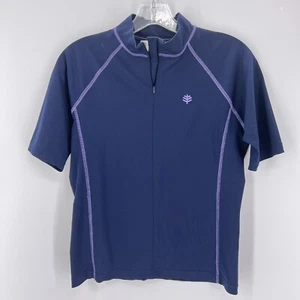 COOLIBAR 1/4 Zip Rash Guard Swim Sun Shirt Trikot Gr. S Navy Blau UPF+ 50 - Bild 1 von 9