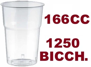 1250 CRYSTAL GLASSES 166CC RIGID PLASTIC DISPOSABLE CLEAR CRYSTAL TIM - Picture 1 of 3