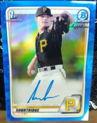 Aaron Shortridge ⚾ 2020 Bowman Chrome Sapphire 1st RC PROSPECT AUTO #BSPAAS - Image 1 of 4