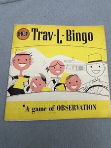 GULF Gasoline Trav-L-Bingo Car Game Gas Station Advertising Petroliana 1951 Vtg - Picture 1 of 3