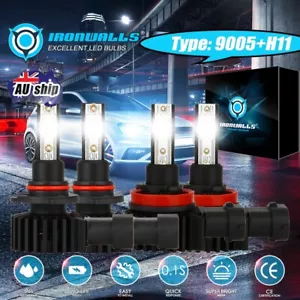 9005+H11 LED Headlight Hi-Low Beam Globes Bulbs For Toyota RAV4 2005-2012 6000K - Picture 1 of 12