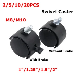 1"/1,25"/1,5"/2 Zoll Lenkrolle Kunststoff 360 Grad Gewinde Vorbau Laufrad - Bild 1 von 8