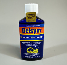 Delsym Nighttime Cough Relief Syrup Maximum Strength 6 fl oz, EXP 11/2024, NEW!