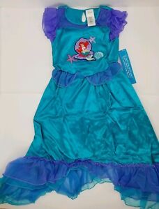 NWT NEW 7/8 Disney Store Ariel Costume Dress Gown The Little Mermaid Blue Purple