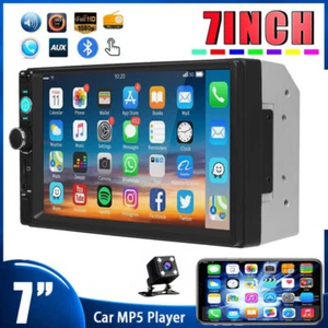 7" Double 2DIN Car MP5 Player Bluetooth Touch Screen Stereo Radio With Camera - Picture 1 of 22