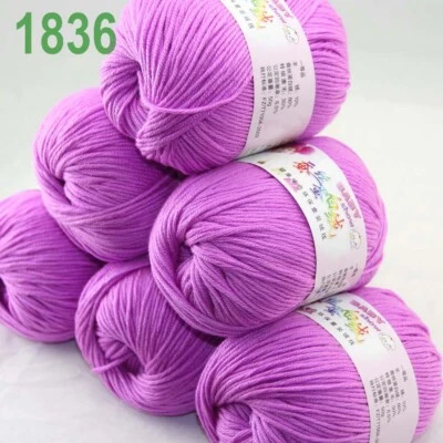 Sale 6Skeinsx50gr DK Baby Cashmere Silk Wool Hand Knitting Scarf Crochet Yarn 36 - Изображение 1 из 4