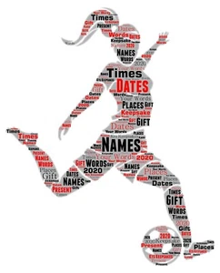 word art picture personalised gift present keepsake football team womens girls - Picture 1 of 3