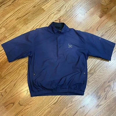 DryJoys by Footjoy Golf Jacket Mens L Navy Quarter Zip Waterproof Short Sleeve - Image 1 of 4