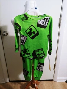 NWT Minecraft Boys Size 4 Green Pajama Set - Picture 1 of 3