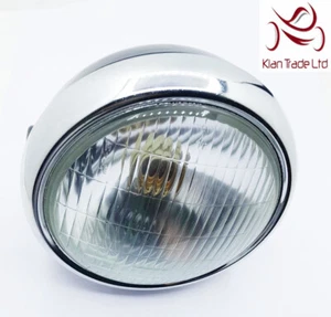 STD ENFIELD BULLET 500cc HEAD LAMP LIGHT WITH CHROMED RIM GLASS LENS RIM - Picture 1 of 4
