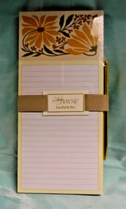 LADY JAYNE MEGNETIC LIST PAD AND PEN SEALED 4 X 8 1/2 IN. GOLD PEN NEW - Picture 1 of 3