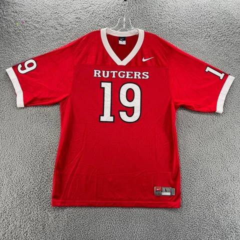Vintage Rutgers Jersey Mens Large Scarlet Knights Red White Nike Football Cover