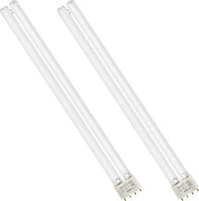 VIAAQUA Two 36W, 36 Watt UV Bulb Lamp 2G11 Base-4 Pin For JEBAO SUNSUN Pond Clarifier