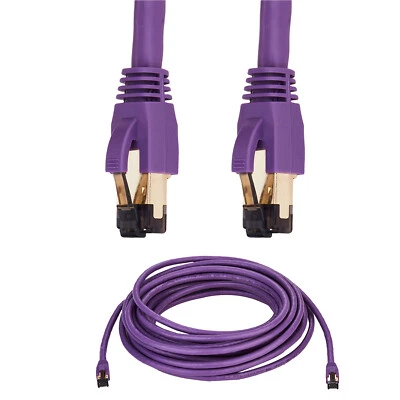 Cat8 Ethernet Cable RJ45 Shielded High Speed 40Gbps Internet Purple Copper Lot - Image 1 of 4