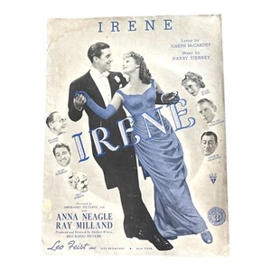 Irene Sheet Music Anna Neagle Ray Milland RKO 1940s Leo Feist Broadway Musical - Picture 1 of 4