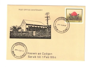 Australia 1984 27c POST OFFICE CENTENARY Cover,cds CUDGEN NSW - Picture 1 of 1