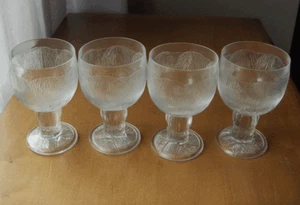 Pioni (Peony) 4 wine goblets~Oiva Toikka~Nuutjärvi~Finland~littalia~1970s - Picture 1 of 4