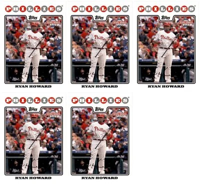 (5) 2008 Topps National Baseball Card Day #3 Ryan Howard Card Lot - Image 1 of 2
