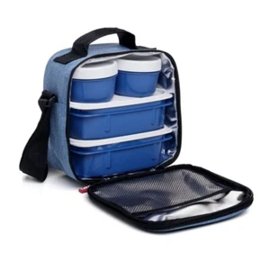 Insulated Lunch Bag With Containers for Men, Woman, Kids Denim -Superio - Picture 1 of 10