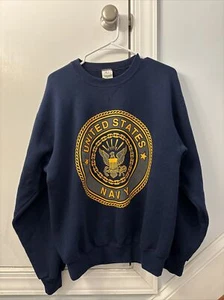 Vintage Soffe United States Navy Sweatshirt Size Medium Double Sided Made In USA - Picture 1 of 10