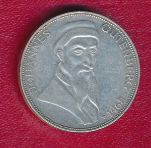 GERMANY 1968-G 5 MARK COMMEMORATIVE SILVER COIN **LIGHTLY CIRCULATED** FREE SHIP - Picture 1 of 2