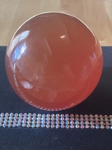 Schöne 73 mm Honig/Bernstein Calcit Kugel, 564 Gramm, (Krone/3. Auge Chakra) - Bild 1 von 10