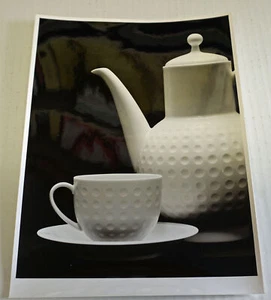 Willi Moegle Fotografie Silber Gelatine Druck weiß China Porzellan Teekanne Tasse - Bild 1 von 2