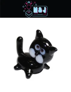 LOOKING GLASS Hand Crafted Torched Figure 'Spooky The Black Cat' (Aus Seller) - Picture 1 of 4