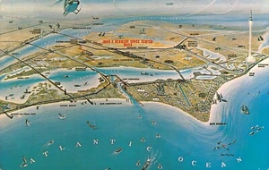 Artist Concept Nasa's John .F Kennedy Space Center Aerial View, FL Vtg Postcard  - Picture 1 of 2