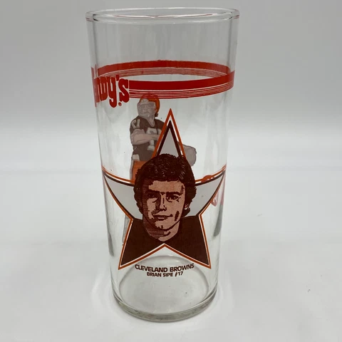 1981 Cleveland Browns Wendy's Glass Brian Sipe #17 Dr Pepper Kardiac Kids 16 oz Cover