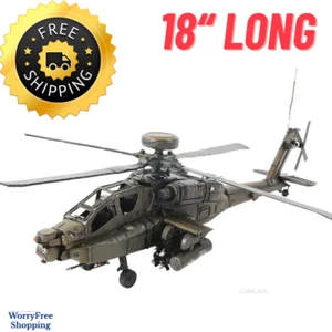 Boeing Ah-64 Apache HELICOPTER MODEL United States Army Aircraft Metal Replica - Picture 1 of 12
