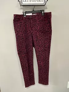 Social Standard by Sanctuary Womens Ankle Skinny Pants, Sketchy Cheetah Size 14 - Picture 1 of 12