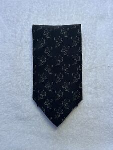 Giorgio Armani Cravatte Neckwear Men’s Silk Tie Black Grey Floral 3.75” in ITALY